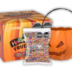Halloween Pumpkin Stuffed with Fruit Candies